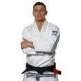 thumbnail image 4 of Fuji Suparaito Superlite Brazilian Jiu Jitsu BJJ Gi - White w Navy (A3H), 4 of 7