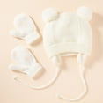 thumbnail image 4 of 2Pcs/Set Unisex Baby Toddler Hat and Mitten Set Winter Knitted Thick Warm Beanie Cap Gloves for Infant Boys Girls, 4 of 8