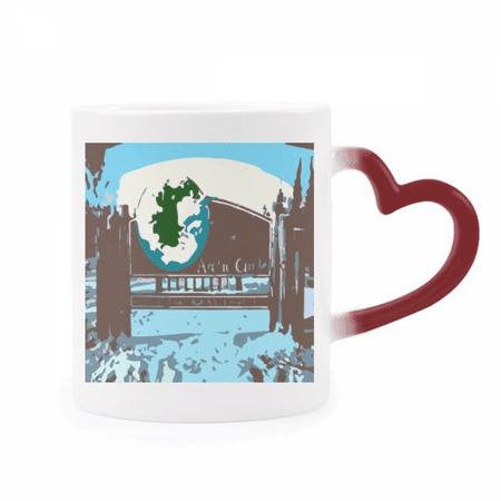 

Arctic Circle Tourist Art Deco Fashion Heat Sensitive Mug Red Color Changing Stoneware Cup