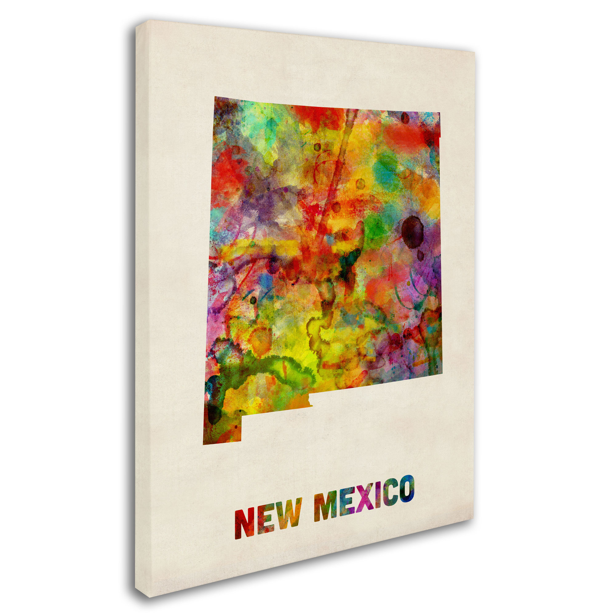 Trademark Fine Art "New Mexico Map" Canvas Wall Art by Michael Tompsett