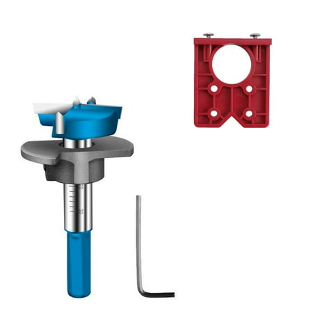 

3pcs Hinge Hole Saw Kit 35mm Plastic Locator High Speed Steel Drill Bit Hexagon Wrench Hinge Punch Jig Set for Woodworking Carpentry DIY