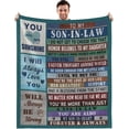 thumbnail image 1 of LHSHID to My Son in Law Blanket from Father in Law Mother in Law Gifts Ideas Throws Blankets Birthday Christmas Father’s Day 50"x60", 1 of 6