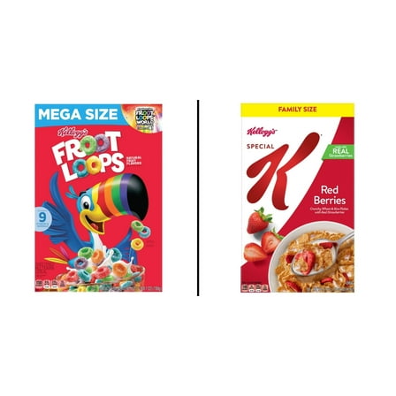 Kellogg's Froot Loops Original Breakfast 24.7 oz & Kellogg's Special K Red Berries Cold Breakfast Cereal 16.9 oz