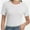 White, variant on Womens Scoop Neck T Shirts Basic Ribbed Tees Fitted Tshirt Plain Short Sleeve Tops Casual
