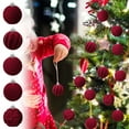 thumbnail image 1 of Fiudx Bolas Navideñas, Decorativas Rojas Festivas, Decoraciones de Plástico Resistente, Diseño Vintage Flocado, Ideal Coronas de Árbol, Reuniones Familiares, Juego de 25 Piezas Incluido., 1 of 6