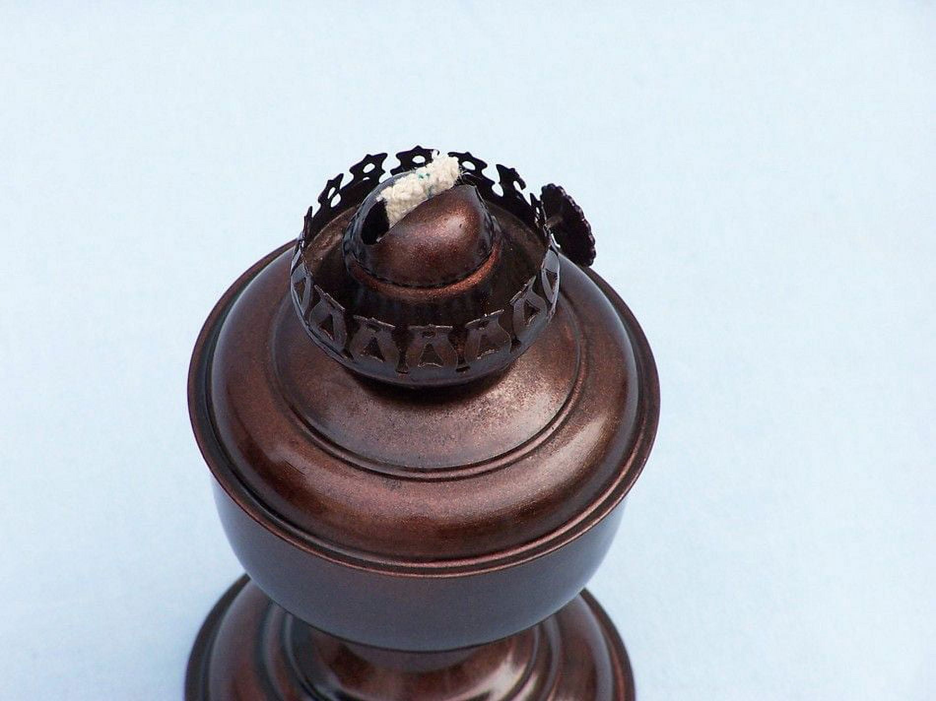 Handcrafted Model Ships NL-1140 AC Antique Copper Table Oil Lamp 10 in. Decorative Accent