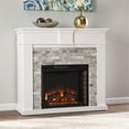 thumbnail image 2 of SEI Furniture Bondale Faux Stone/Engineered Wood Electric Fireplace in White, 2 of 3
