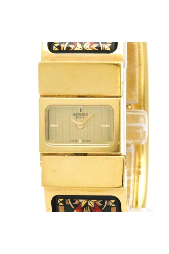 Pre-Owned HERMES Loque Gold Plated Quartz Ladies Watch LO1.201 (Good)