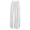 thumbnail image 3 of FAHXNVB Women's Pleated Maxi Skirts Solid Color Elastic Waist Lightweight Soft Shiny Flowy Skirts Party Evening Fashion Casual Skirts, 3 of 6