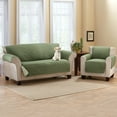 Collections Etc Reversible Quilted Furniture Protector Cover, Olive