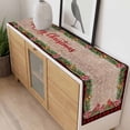 thumbnail image 4 of Red Plaid Christmas Table Runner 120 Inches Long Farmhouse Dress Scarves, Xmas Snowflake Botanical Poinsettia Wooden Dining Tablerunner for Coffee Table/Kitchen Island/Party Décor, 13" x 120", 4 of 8