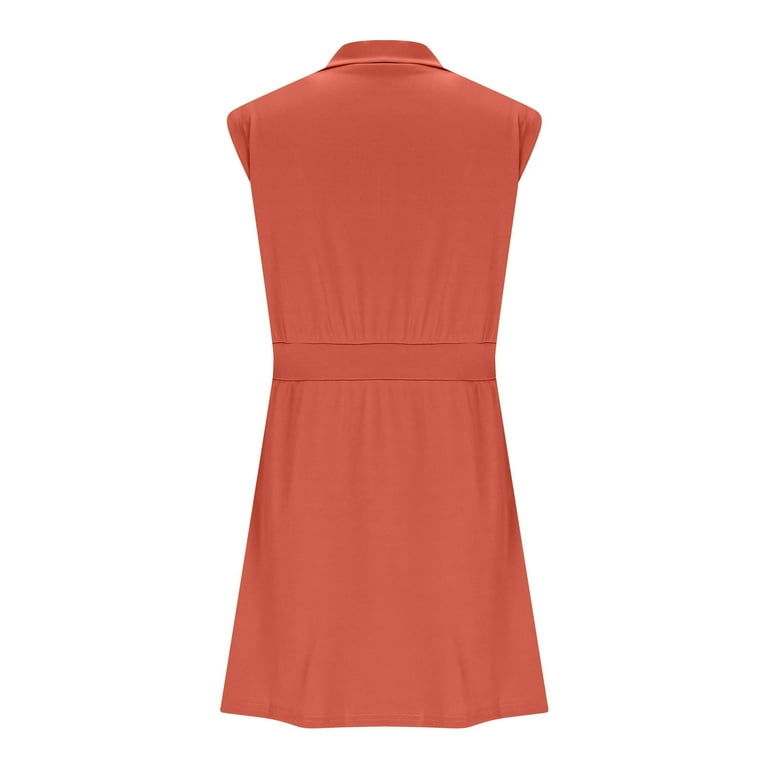 Miqool Womens Tennis Golf Dresses Zipper Front Sleeveless Pickleball  Exercise Workout Athletic Mini Dress with Pocket Activewear - Walmart.com