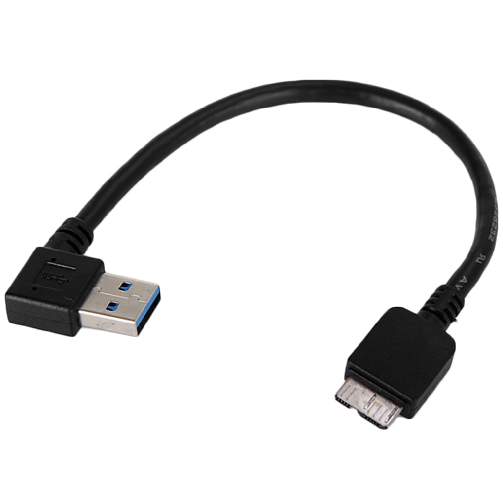 USB 3.0 Data Cable Angled 90 Degree External Hard Drive Disk to Micro B