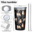 thumbnail image 4 of Bulldog Dog and Footprints 10oz Tumblers Stainless Steel Tumbler with Lid and Straw,Vacuum Insulated Double Wall Travel Tumbler Cups with Cleaning Brush for Coffee, Tea, 4 of 4