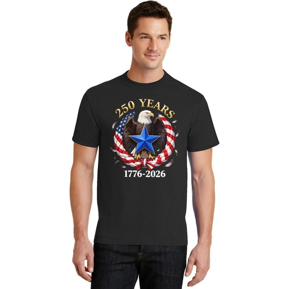 250th Anniversary USA Shirt - 1776-2026 USA 250th Anniversary Shirt for Men, Patriotic Shirts in 6 Sizes, 250 Anniversary USA Tshirt, Independence Day Graphic Tee (S)