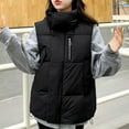 thumbnail image 7 of Spring Saving GaThRRgYP Women's Short Puffer Coat with Hood锛孎ashion Women Pocket Coat Long Jacket Winter Sleeveless Down Cotton Waistcoat, 7 of 7