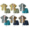 thumbnail image 5 of GYRATEDREAM Boys 3-pieces Summer Hawaiian Button Down Shirts and Short Sets with Short Sleeve Top Clothing Outfits Sets for 90CM, 5 of 5
