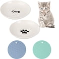 thumbnail image 2 of Cat Food Bowls, 2Pcs Cat Feeding Plates with 2 Non-Slip Silicone Mats, Whisker Stress Free Cat Bowls Wide & Shallow, Wet & Dry Food Dishes for Cats, Puppies, Dishwasher Safe, 2 of 10