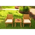 thumbnail image 4 of Grade-A Teak Dining Set: 2 Seater 3 Pc: Giva Side Table And 2 Lagos Arm Chairs Outdoor Patio WholesaleTeak #WMLG4, 4 of 4
