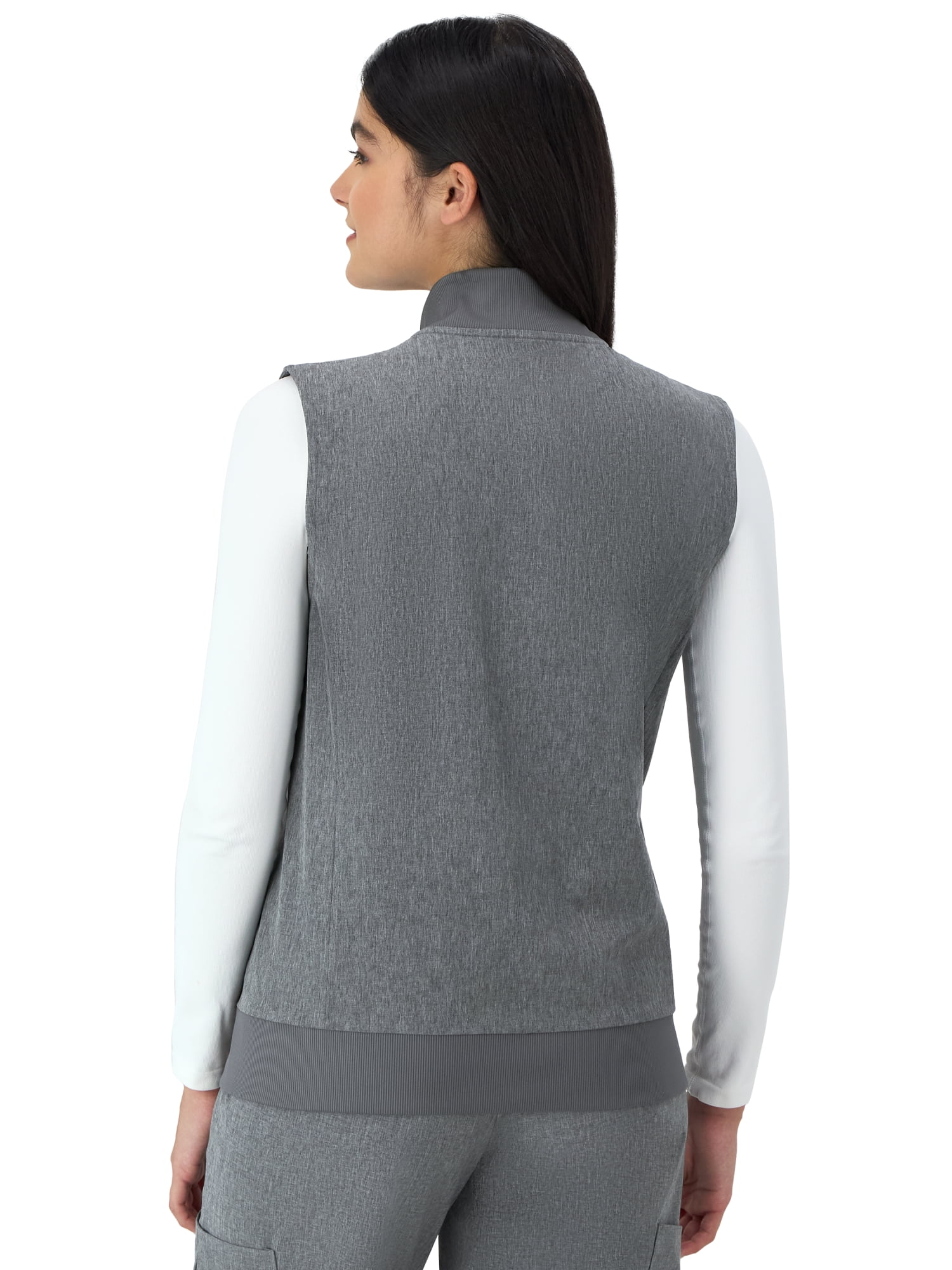 Hanes Womens Scrubs Zip-Front Scrub Vest, Pockets, Comfort Fit, Inner Pocket, Sizes XS-3XL