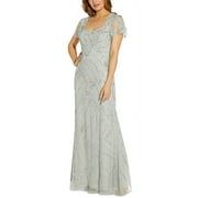 Adrianna Papell Women's Beaded Evening Gown Green Size 4