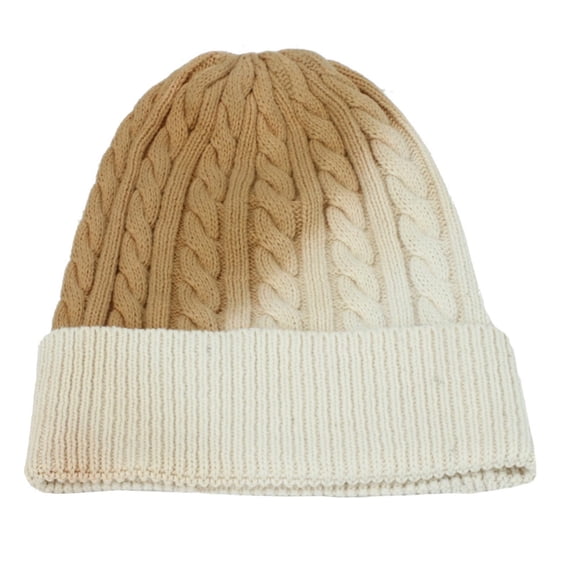 ZQUUVOU Unisex Thick Knit Beanie Fall Winter Trendy Double-Sided Color-Blocking Casual Hat Hip-hop Warm Hat Khaki C