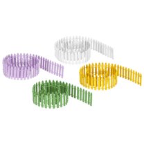 Uxcell Miniature Garden Fence, 35" Long Wood Picket Fence for DIY Crafts Project,Light Green, Deep Purple, Yellow, White