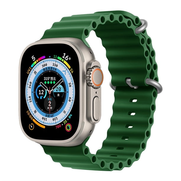 Ocean Pulsera de silicona Reloj compatible Apple iWatch series 8 7 6 5 4 3 se 38 40 41 42 44 45 49mm Deng Xun unisex