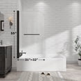 thumbnail image 5 of KPUY 31" - 32" x 55" Frameless Bath Tub Shower Screen, 180° Pivot Shower Panel Door with 1/4" Tempered Glass, Matte Black, 5 of 9