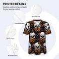 thumbnail image 3 of Lsque Butterfly Skull Pattern Mens Polo Golf Shirts Funny Graphics Shorts Sleeve Button Shirts Baseball T-shirt-XX-Large, 3 of 7