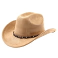 thumbnail image 1 of Western Frontier Styled Cowboy Hat Curved Brim for Outdoor Adventures Travel Riding Country Classic Craftsmanship, 1 of 3