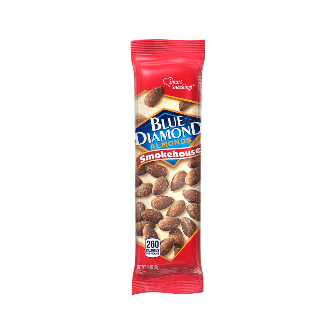 Variety Pack Blue Diamond Almonds, 6 Each 2 Flavor, Smokehouse, Habanero BBQ, 1.5 oz, 12 Pack – Premium Roasted Almonds, Healthy Snack, Gluten-Free, Keto-Friendly, High Protein, Pack of 12