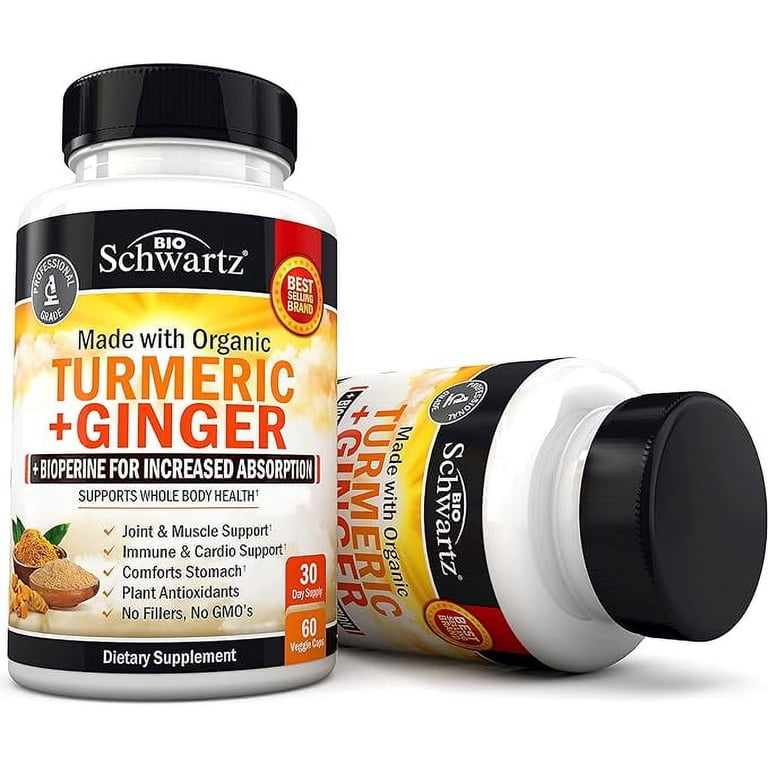 BioSchwartz Turmeric and Ginger Capsules, Joint Support, 1100 mg