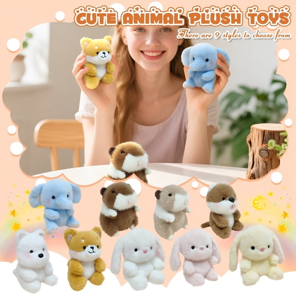 BESTSKY Hand Sized Dog Stuffed Animals Cute Soft Plush Doll Small Plushies Toys Gifts for Kids Blue 5 Inch Small Stuffed Animals for Kids (A)