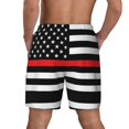 thumbnail image 2 of Mens Thin Blue Line Flag 2 in 1 Quick Dry Swim Trunks with Compression Liner Beach Shorts, 2 of 6
