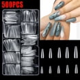 thumbnail image 3 of Venoro 500Pcs Nail Tips Square Almond Fake Nails Clear Acrylic False Nails Kit w/Case, 3 of 18