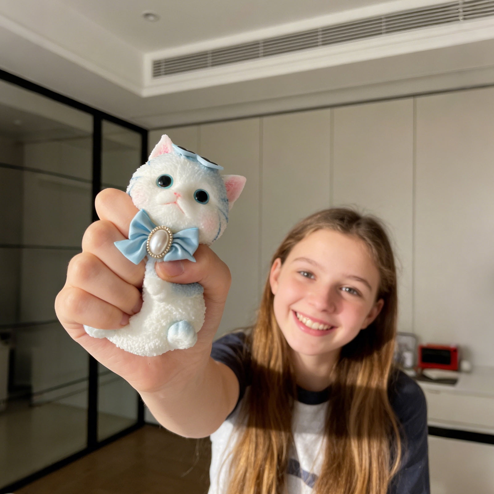 Cat Squishy,Obese Cute High Beauty Simulation Sensory Fidget for Stress Relief,Soft Squeeze Stress Ball,Quiet Stimming for Adult Desk Decor and Daily Relaxation