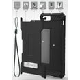thumbnail image 4 of Case for iPhone 8 Plus, Black Tri-Shield Rugged Cover [with Kickstand + Credit Card Wallet Slot + Wrist Strap] for Apple iPhone 8 Plus, iPhone 7 Plus, 4 of 6