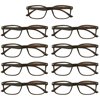 9 Packs Womens Square Frame Blue Light Blocking Computer Reading Glasses Classic Style Readers +2.50