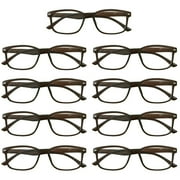 9 Packs Womens Square Frame Blue Light Blocking Computer Reading Glasses Classic Style Readers +2.50