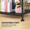 thumbnail image 5 of 4 Tier Bathroom Storage Rack Metal Shelving Unit Organizer with Wood Shelves, Black, 5 of 7