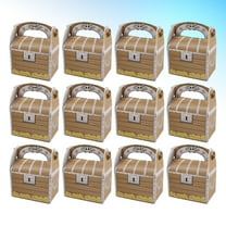 LEORX 24Pcs Paper Treasure Box Light Brown Vintage Design Box for Candy Storage