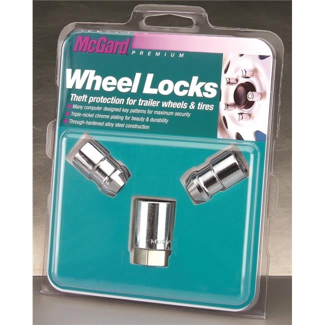 20 Thread Size Set of 2 McGard 74042 Chrome Cone Seat Trailer Wheel Locks 1//2-Inch