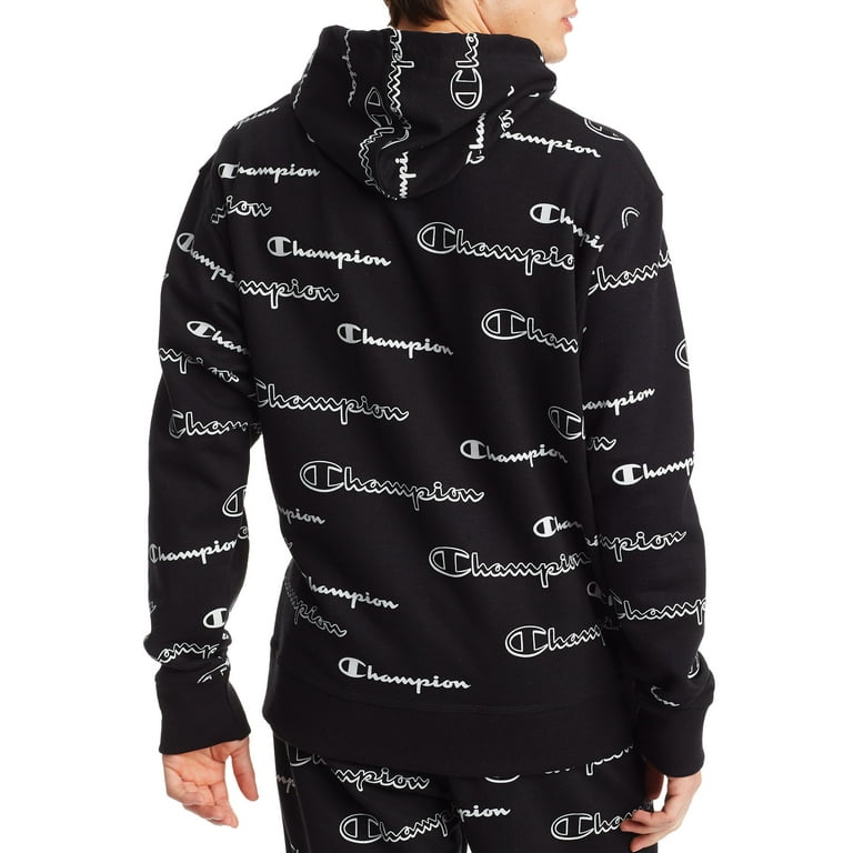 Champion men's aop script best sale hoodie