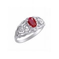 thumbnail image 3 of RYLOS Rings for Women Sterling Silver Ring Filigree Heart Birthstone Ring 6X4MM Gemstone &  Diamonds July Ruby Jewelry for Women Size 8, 3 of 7