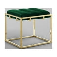 thumbnail image 6 of Posh Living Markus Modern Tufted Velvet Ottoman in Green/Gold, 6 of 8