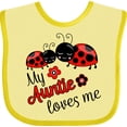 thumbnail image 3 of Inktastic My Auntie Loves Me with Cute Lady Bugs Boys or Girls Baby Bib, 3 of 4