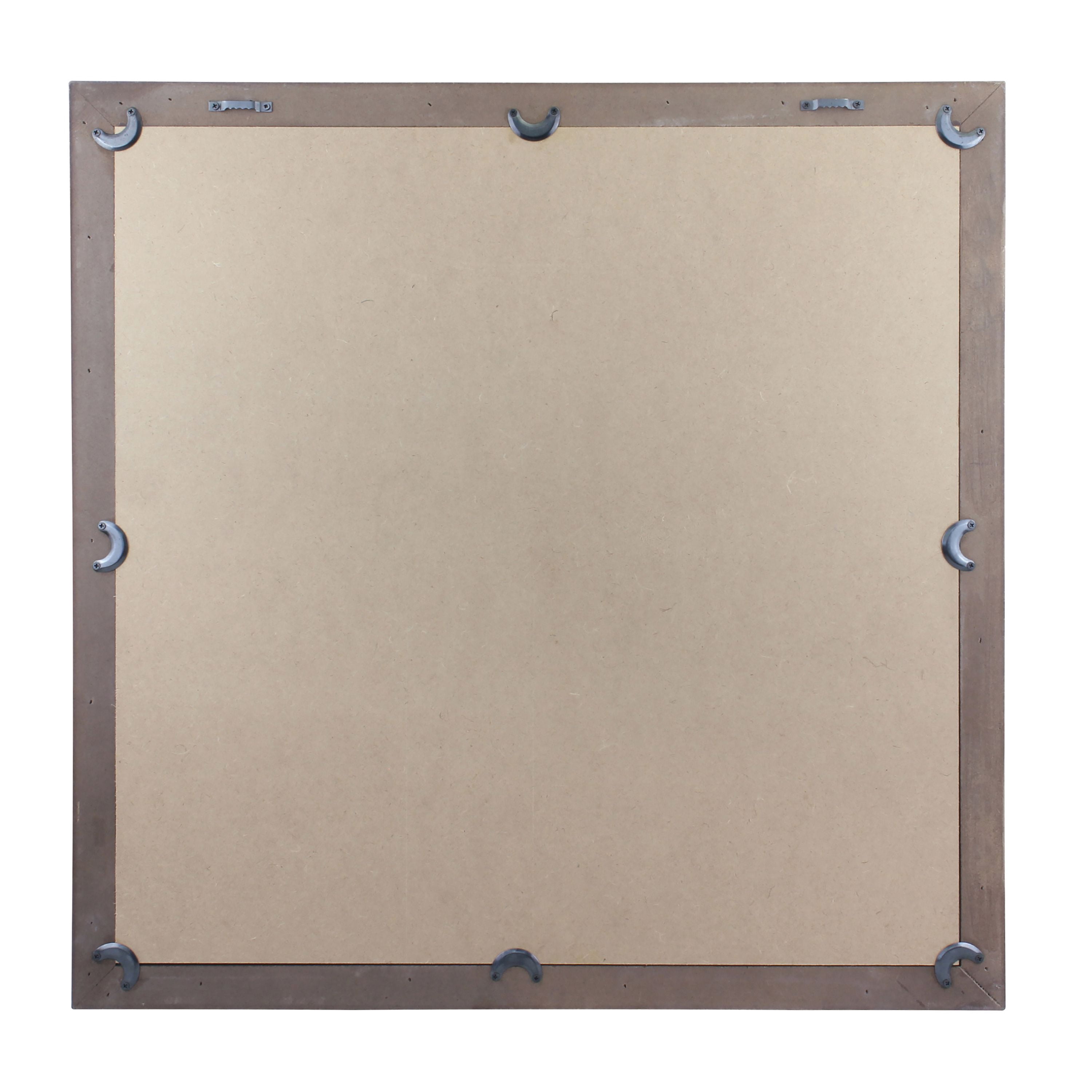 Stonebriar 23.5" x 23.5" Brown Farmhouse 9-Panel Window Pane Wall Mirror