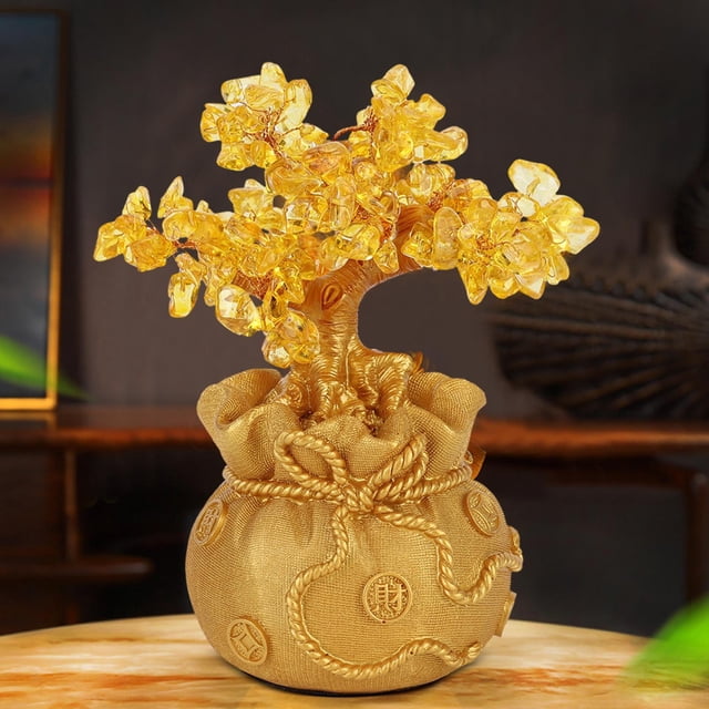 Tree Decoration, Exquisite Gold Color Fashionable Resin Craft, For Living Room Hallway