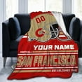 thumbnail image 2 of Custom San Francisco Blanket Personalized Throw Blankets Name Number Gifts for Men Women Boy Football Style Decor, 2 of 6